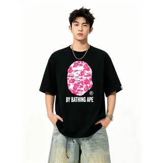 (จัดส่งตลอด 24 ชั่วโมง)AwenMoor เสื้อยืดลําลอง พิมพ์ลาย BAPEe Ape Head สไตล์คลาสสิก แฟชั่นสําหรับผู้ชาย และผู้หญิง