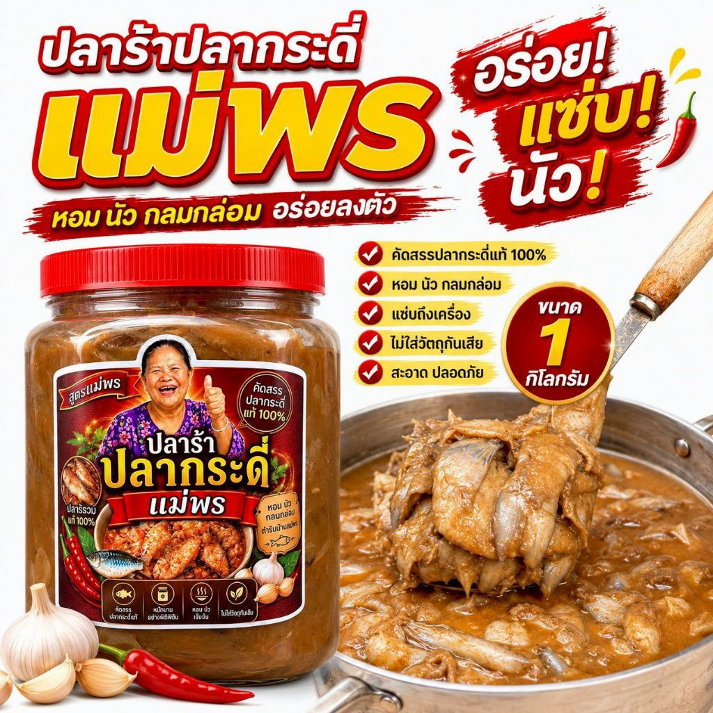 ปลาร้าปลากระดี่แม่พร สูตรอีสานแท้ รสหอมนัว เนื้อปลาแน่น