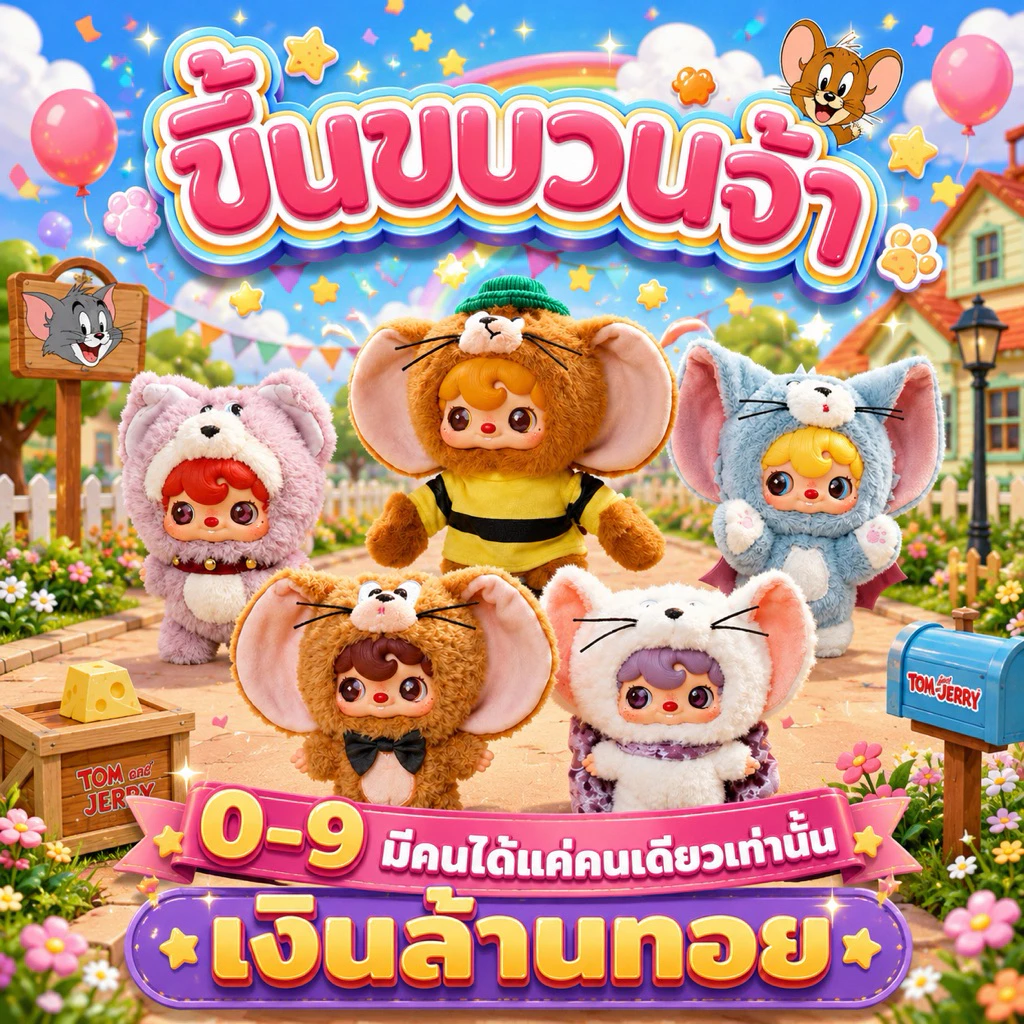 🚗ด่วน125⚠️(ขึ้นขบวนกันจ้า)อ่านกติกาก่อนกดนะคะ พวงตุ๊กตาTom & Jerry