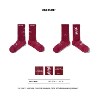 ถุงเท้าวิ่งแบบรองรับการกระแทกใต้ฝ่าเท้า | Culture Essential Running Crew Socks | ถุงเท้าแฟชั่น ถุงเท้าคอตต้อน ถุงเท้าบาส