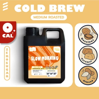 กาแฟสกัดเย็น Slow morning กาแฟคั่วกลาง กาแฟโทนช็อคโกแลต คาราเมล Coldbrew ขนาด 1000 ML