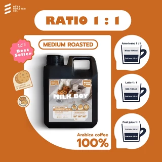 กาแฟสกัดเย็นคั่วกลาง Milk Boy กาแฟ cold brew หวานคล้ายช็อคโกแลตน้ำตาลทราย 1000ml