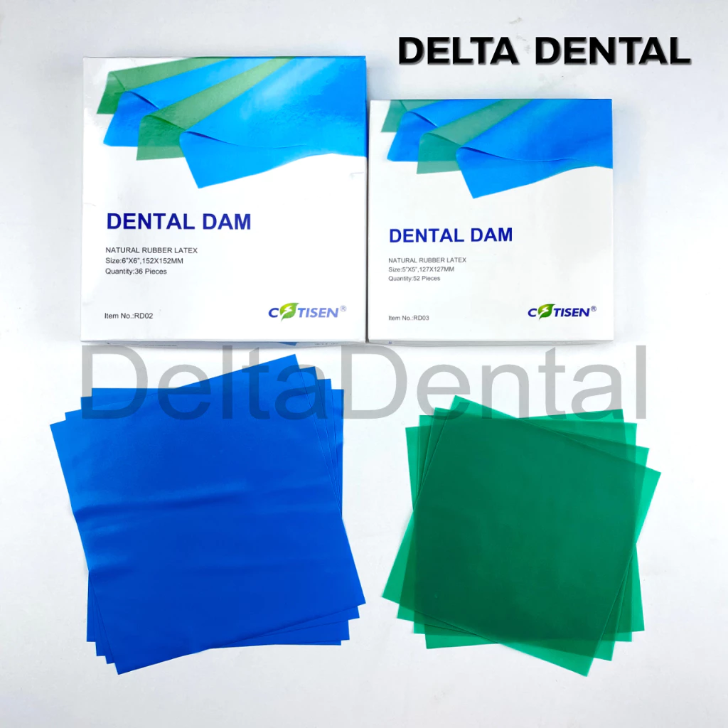 [พร้อมส่ง] 5x5 และ 6x6 Rubber Dam แผ่นยางกั้นน้ำลาย Natural Latex และ Non-Latax ยี่ห้อ Cotisen