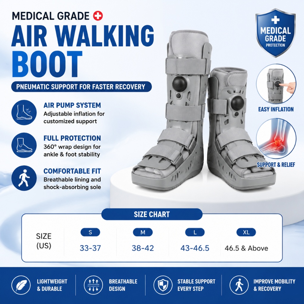 Adjustable Cam Walker ROM Walker Boot-Air Fracture Cast Walking Boots-For Foot Ankle Fibula Injury F