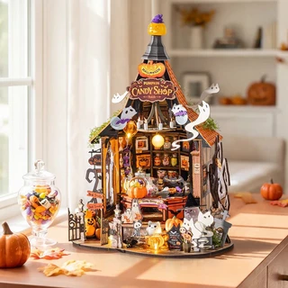 Rolife DIY Miniature Dollhouse - Haunted Candy House โมเดลบ้าน ตัวต่อไม้ บ้านตุ๊กตา | ของแต่งบ้าน ของเล่นศิลปะ DIY