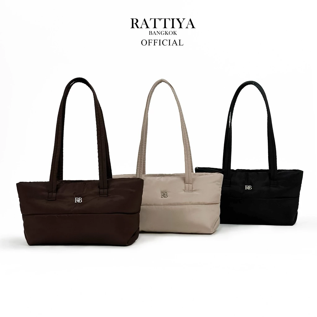 [RATTIYA BANGKOK] Small Maison Puffer Tote/ 3 colors กระเป๋านุ่มนิ่ม น้ำหนักเบา กระเป๋าผ้ากันน้ำ ทรงสวย สะพายไหล่