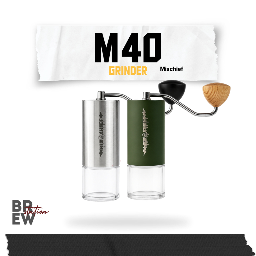 *สีใหม่* พร้อมส่ง เครื่องบดกาแฟแบบมือหมุน Mischief M40 (Green,Silver,White,Pink)