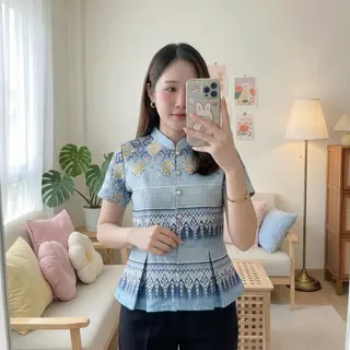 เสื้อผ้าฝ้ายผู้หญิง สีฟ้า (20แบบ) รุ่นรวมเสื้อฟ้า ผ้าฝ้ายผ้าพื้นเมือง