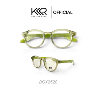 KKR EYEWEAR แว่นกรองแสงสีฟ้า กรอบเรโทร สายตาปกติสำเร็จรูป(มีค่าสายตาตัดใหม่) ตัดสายตาเลนส์แท้ อย.ไทย BOX2528