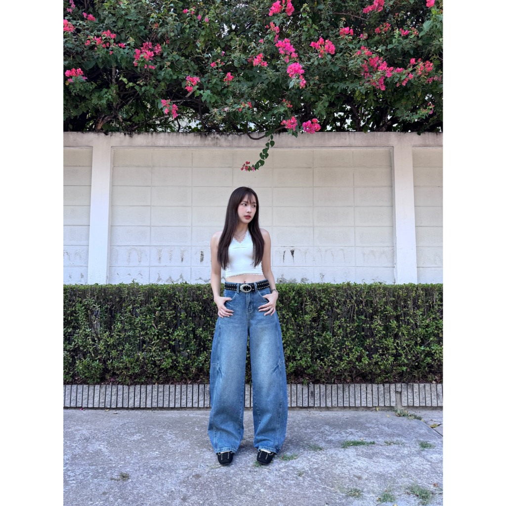 ยีนส์SARAN SR093 กางเกงยีนส์ Mom Baggy Jeans