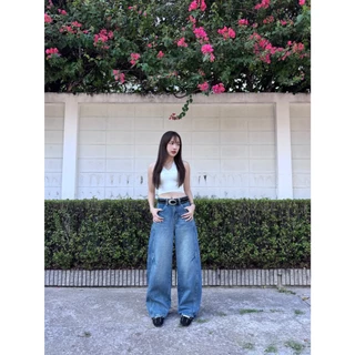 ยีนส์SARAN SR093 กางเกงยีนส์ Mom Baggy Jeans
