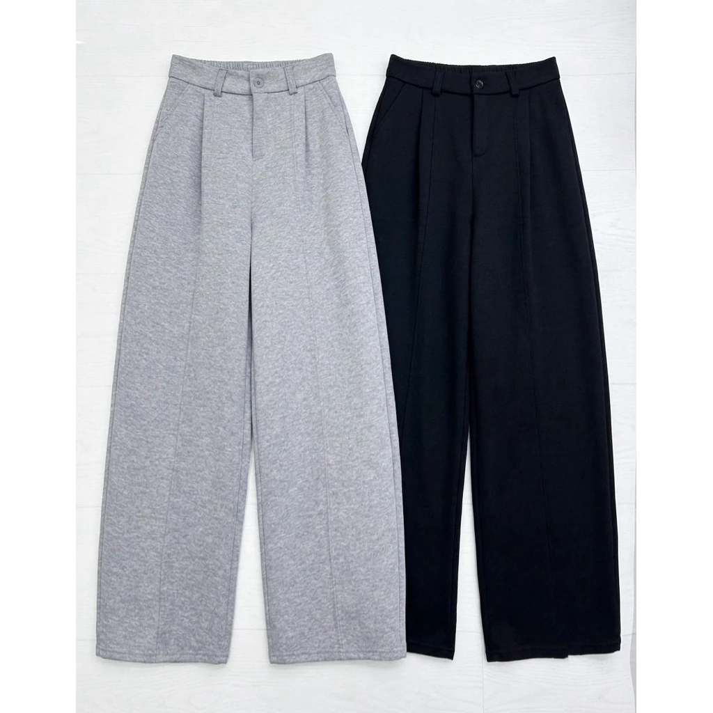 INFINITY : Flomy Pants ( โฟมี่ ) กางเกงทรงขากว้างเอวสูง รุ่นนี้มีกระเป๋าข้าง ตีเกร็ดตรง จีบหน้า
