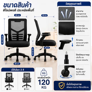 Bloom เก้าอี้สำนักงาน เก้าอี้ทำงาน Office Chair พนักพิงตาข่าย ระบายอากาศ เบาะนุ่ม ปรับสูงได้ หมุน 360° รับน้ำหนัก 150KG