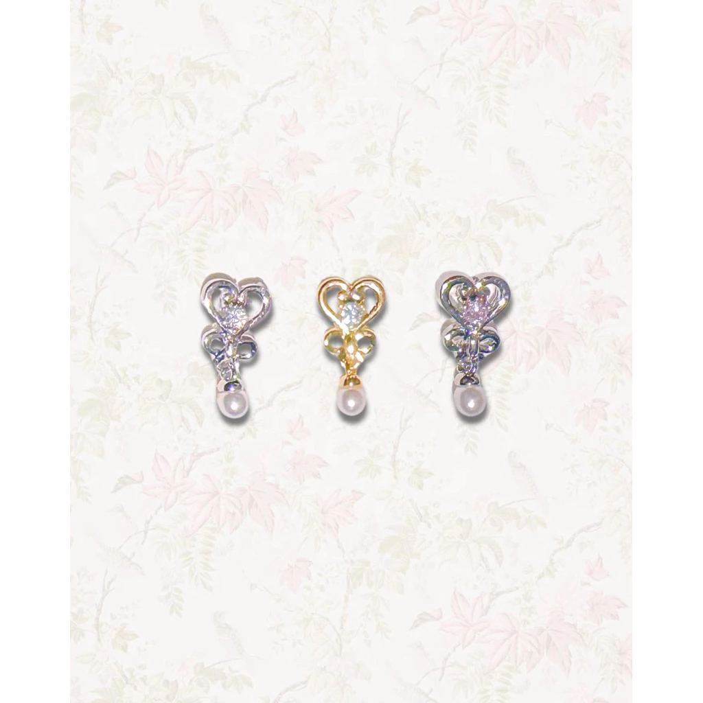 More Than Piercing: MP29 Lady Heart Dangle *waterproof* จิวหู/ต่างหู