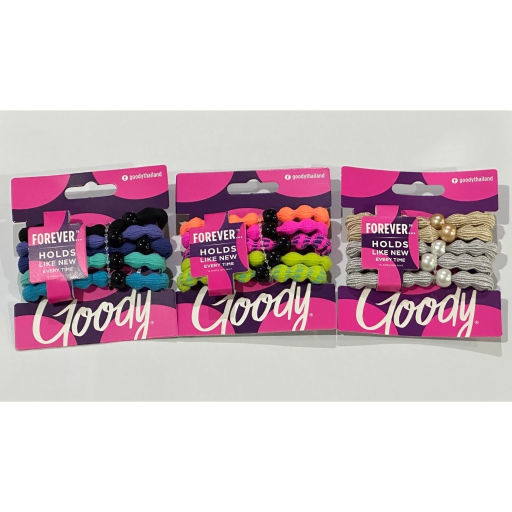 [ของแถม คละสี] Goody ยางรัดผม 60293 ขนาด 6 มม. (5 ชิ้น) Women's Sport Forever 5CT คละสี