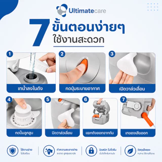 สุขาเคลื่อนที่ ส้วมเคลื่อนที่ ชักโครกเคลื่อนที่ ผู้สูงอายุ เก็บกลิ่นดี Ultimatecare P.MIX ฟรีสายชำระ