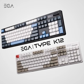 EGA TYPE K12 Membrane Switch Full Size Keyboard 104 Key ปุ่มนุ่ม พิมพ์สบาย ไฟ LED 3 โหมด [รับประกัน 2 ปี]
