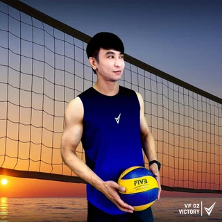เสื้อกล้ามออกกำลังกายผู้ชาย VICTORY VF02 ใส่ฟิตเนส วิ่ง ยิม ระบายอากาศดี ทรงสวย