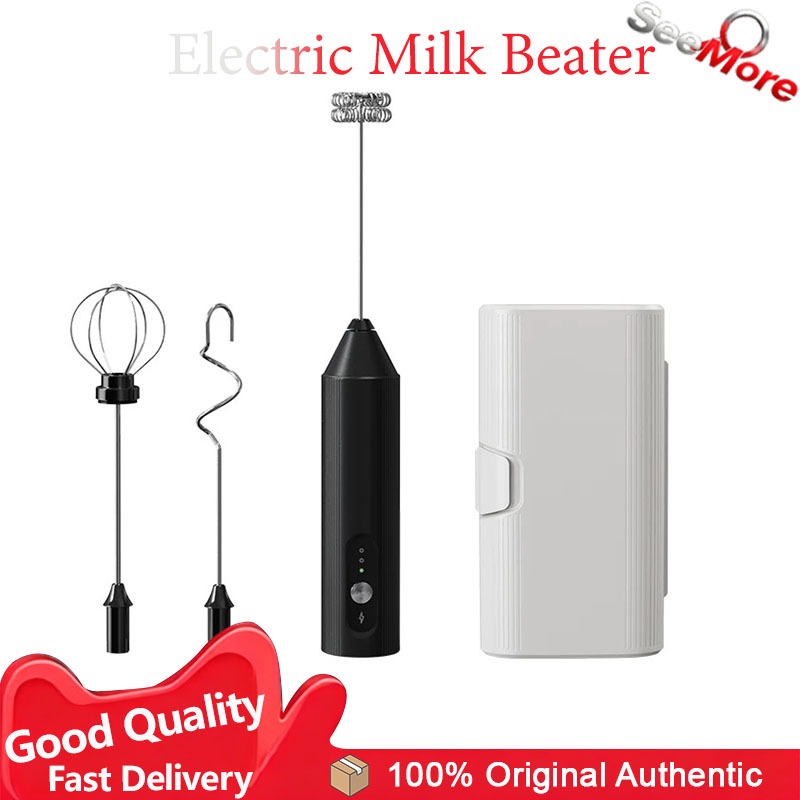 Rechargeable Electric Milk Frother เครื่องตีฟองนม ที่ตีฟองนมไร้สายขนาดเล็ก 3ความเร็ว Milk Mixers