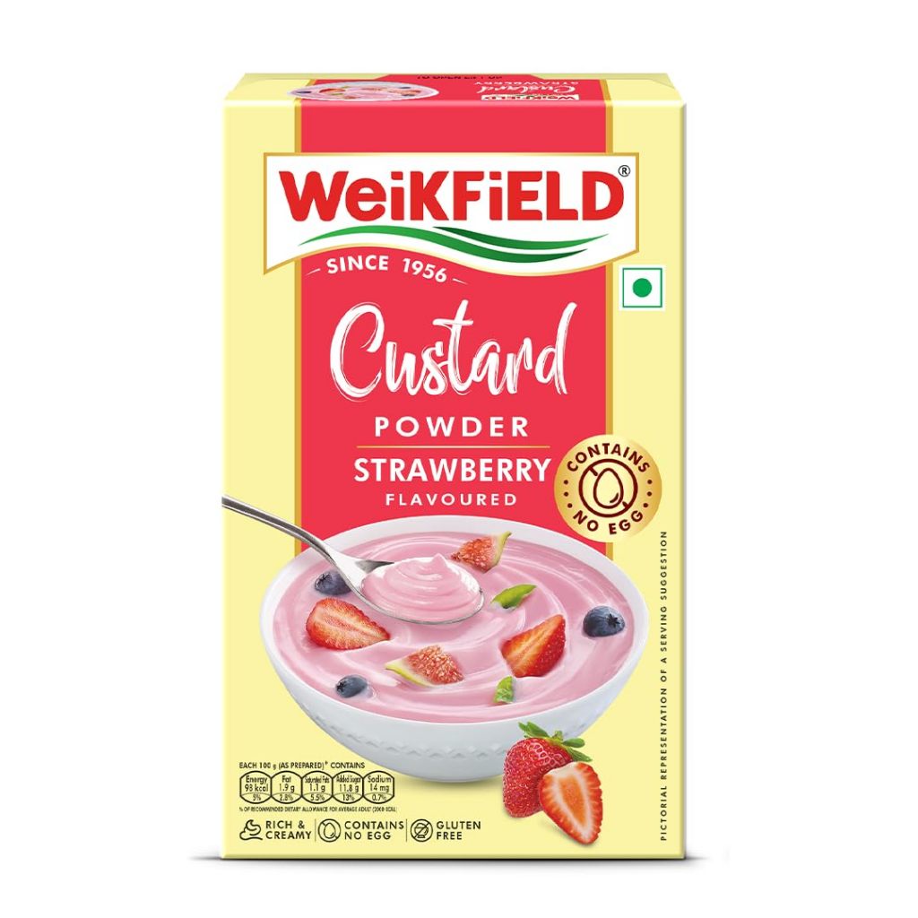 Weikfield Custard Powder Strawberry 75g Flavour
