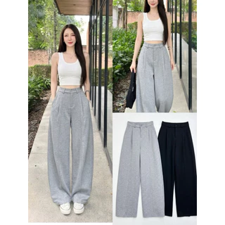 INFINITY : Flomy Pants ( โฟมี่ ) กางเกงทรงขากว้างเอวสูง รุ่นนี้มีกระเป๋าข้าง ตีเกร็ดตรง จีบหน้า