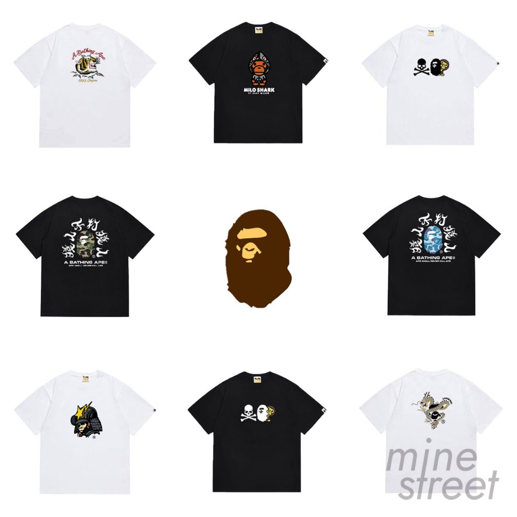 เสื้อยืดลาย Bape A Bathing Ape Cotton100% เสื้อโอเวอร์ไซส์ oversize (ส่งจากไทย)