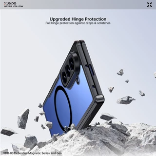 XUNDD เคส ใช้สำหรับ Case Samsung Galaxy Z Fold 5 6 7 8 Ultra เคสโทรศัพท์กันกระแทกแบบแม่เหล็ก รองรับการชาร์จแม่เหล็ก