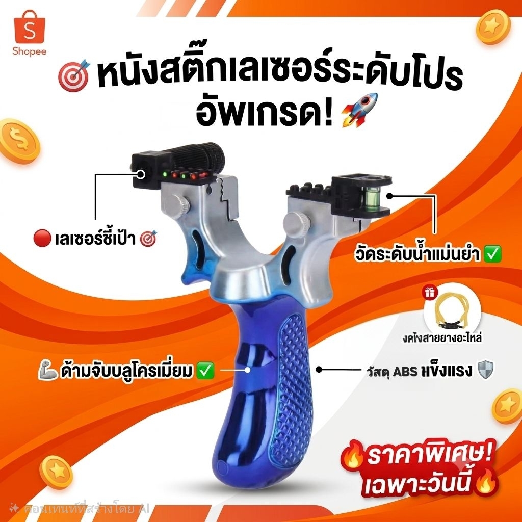 หนังสติ๊กเลเซอร์ ไล่หมา ยิงนก ยิงปลา