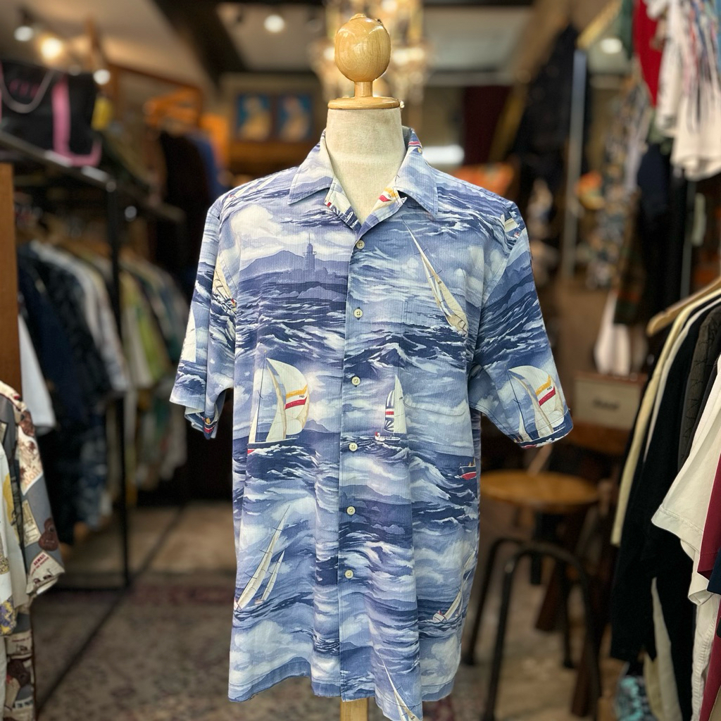 🌊 Nautica – Sailing Print Hawaiian Shirt [HW089]
