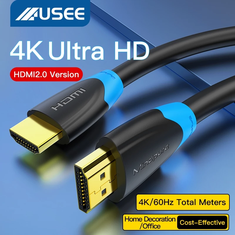 USEEสาย HDMI HD01 ขนาด 1M/2M/3M/5M สำหรับทีวี/โปรเจคเตอร์/คอนโซลเกม/กล่องรับสัญญาณ/ไร้อาการหน่วง