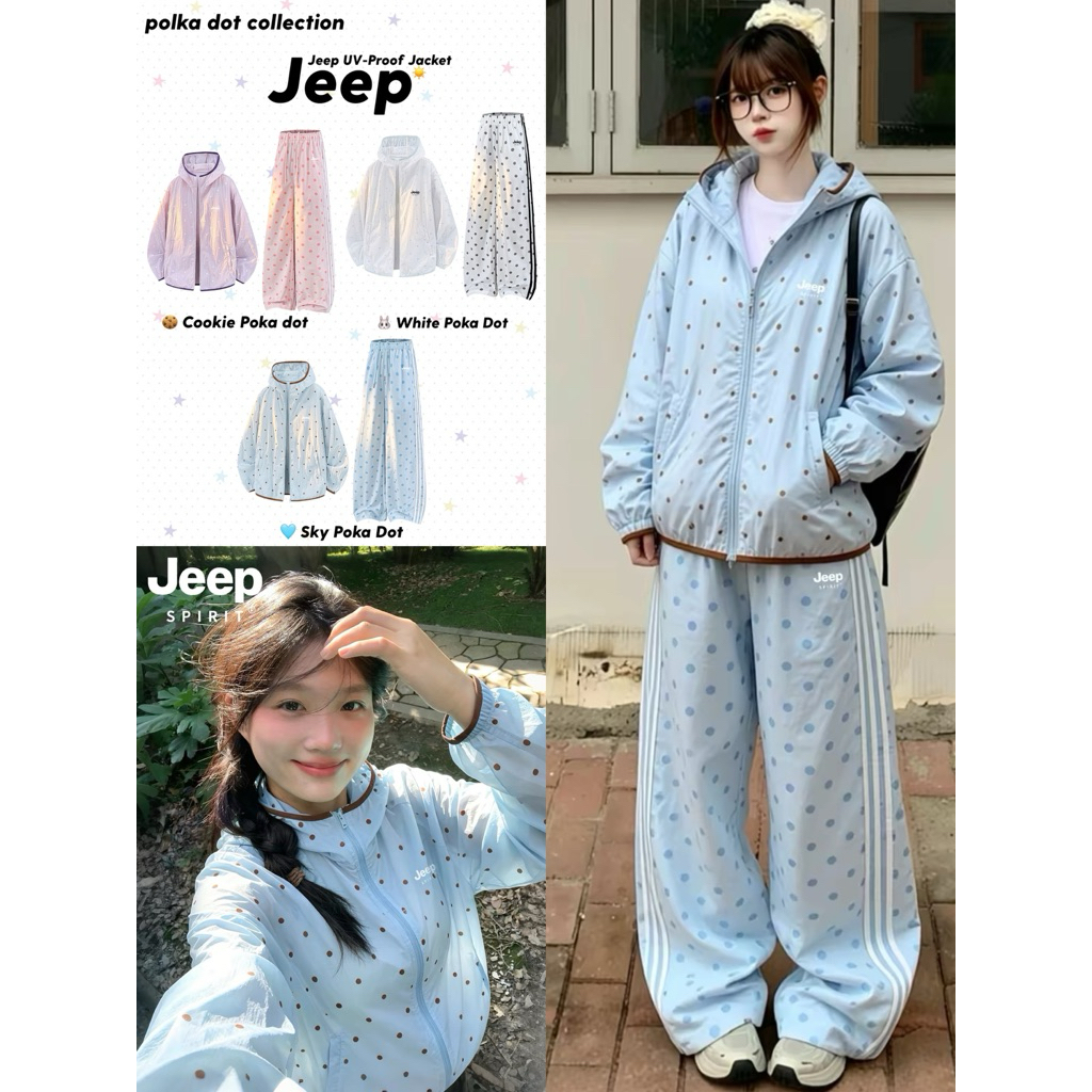 พร้อมส่ง เสื้อ💜S, กางเกงขาว🤍 S[พรี-ราคาพิเศษ] ⟢ primproudhome เสื้อคลุมกันแดดJEEPแท้100%(เสื้อUPF FIT–ป้องกันแสงแดด)