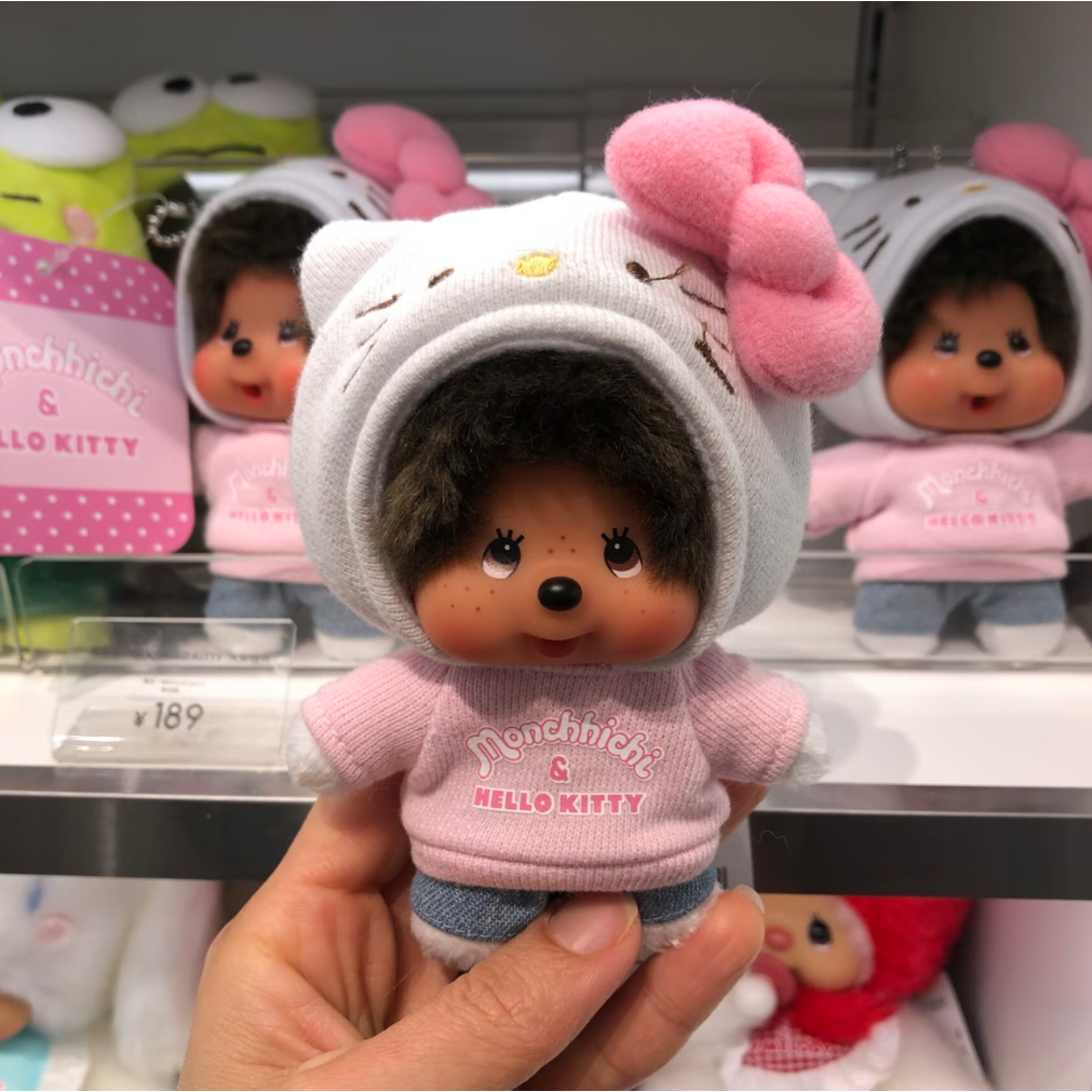 นำเข้าจากญี่ปุ่นMonchhichi x Kitty พวงกุญแจตุ๊กตาครบรอบ รูปที่ 2