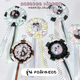 พร้อมส่ง !!! พวงกุญแจRosette ribbon🎀 DIY ริบบิ้น เข็มกลัด ใส่รูปได้ น่ารักมาก โทนพาสเทล แจ้งรายละเอียดในแชท