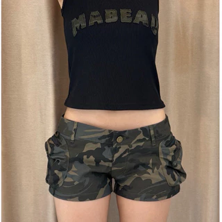 Mabeau - Army cargo shorts กางเกงขาสั้นเอวต่ำทรงคาโก้ ลายพราง ลายทหาร ผ้าคอตตอน รุ่นใหม่ ปรับเนื้อผ้าใหม่ ลายใหม่!!
