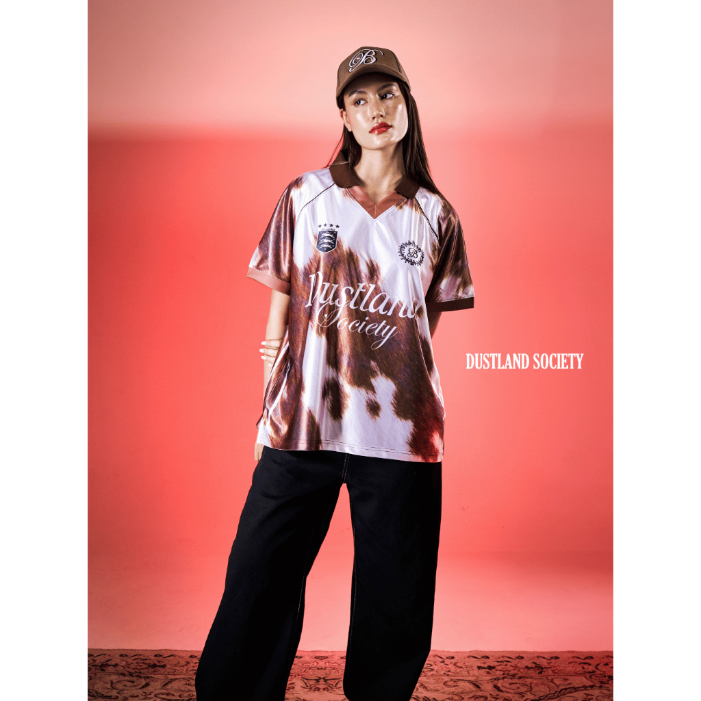 BEB CLUB COW POLO SATIN โปโลซาตินลายวัว