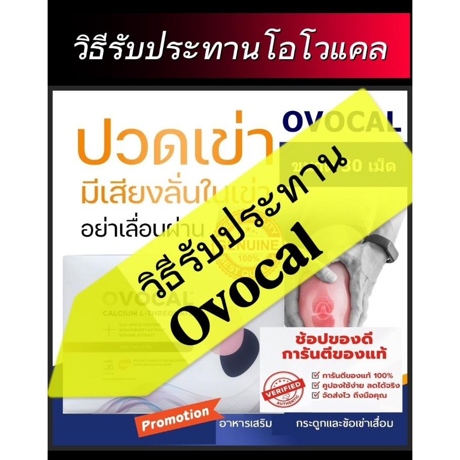 สินค้าคุณภาพ OVOCAL CALCIUM L-THREONATE 30 TABS / โอโวแคล แคลเซียม ของแท้ ขนาด 30 เม็ด