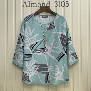 รอบอก 46” เสื้อผู้ใหญ่แขนสามส่วน เสื้อคุณแม่ ลายดอก