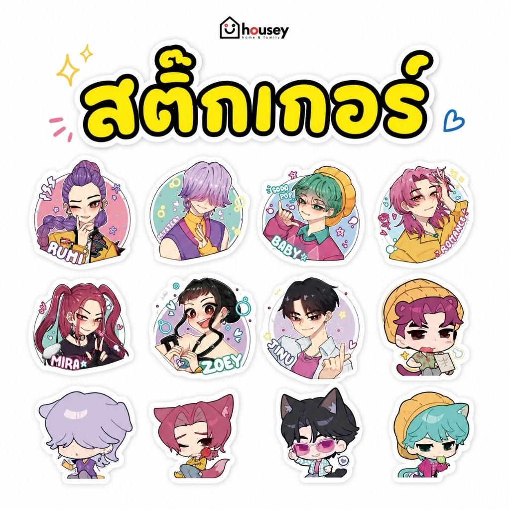 [ขายดี 🔥 ส่งไวจากนนท์] สติ๊กเกอร์ การ์ด KPop นักล่าปีศาจ | PVC Sticker Card DH