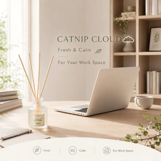 ก้านไม้หอมอ่อนโยนกับสัตว์เลี้ยงในบ้าน –กลิ่นCatnip Cloud(Catnip+คาโมมายล์)