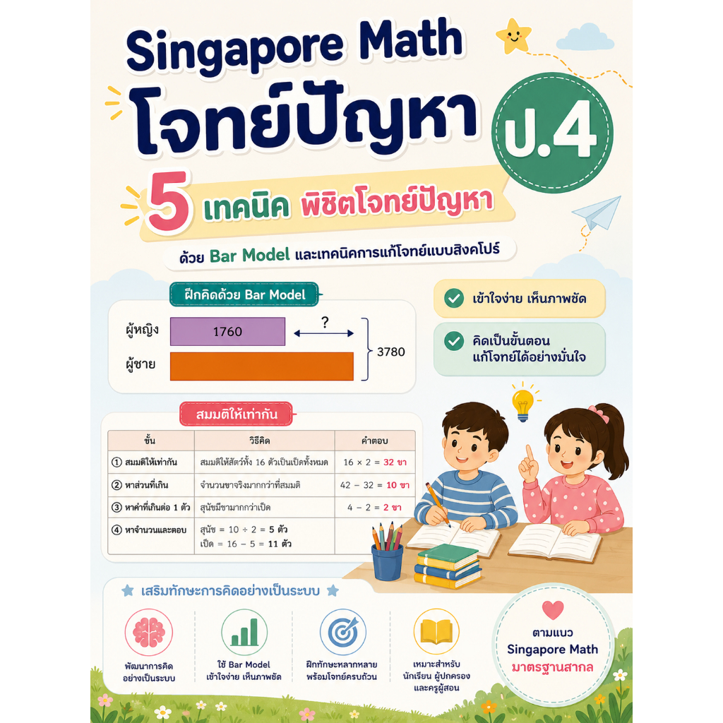 Taladboran(ป4) ไฟล์ Singapore Math :: โจทย์ปัญหา ป4