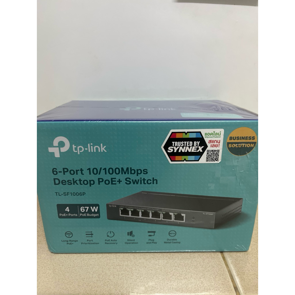 (สวิตช์ฮัป) SWITCH HUB TP-LINK (TL-SF1006P) 6-Port 10/100Mbps Desktop PoE+ Switch สภาพ 100% ไม่เคยแก