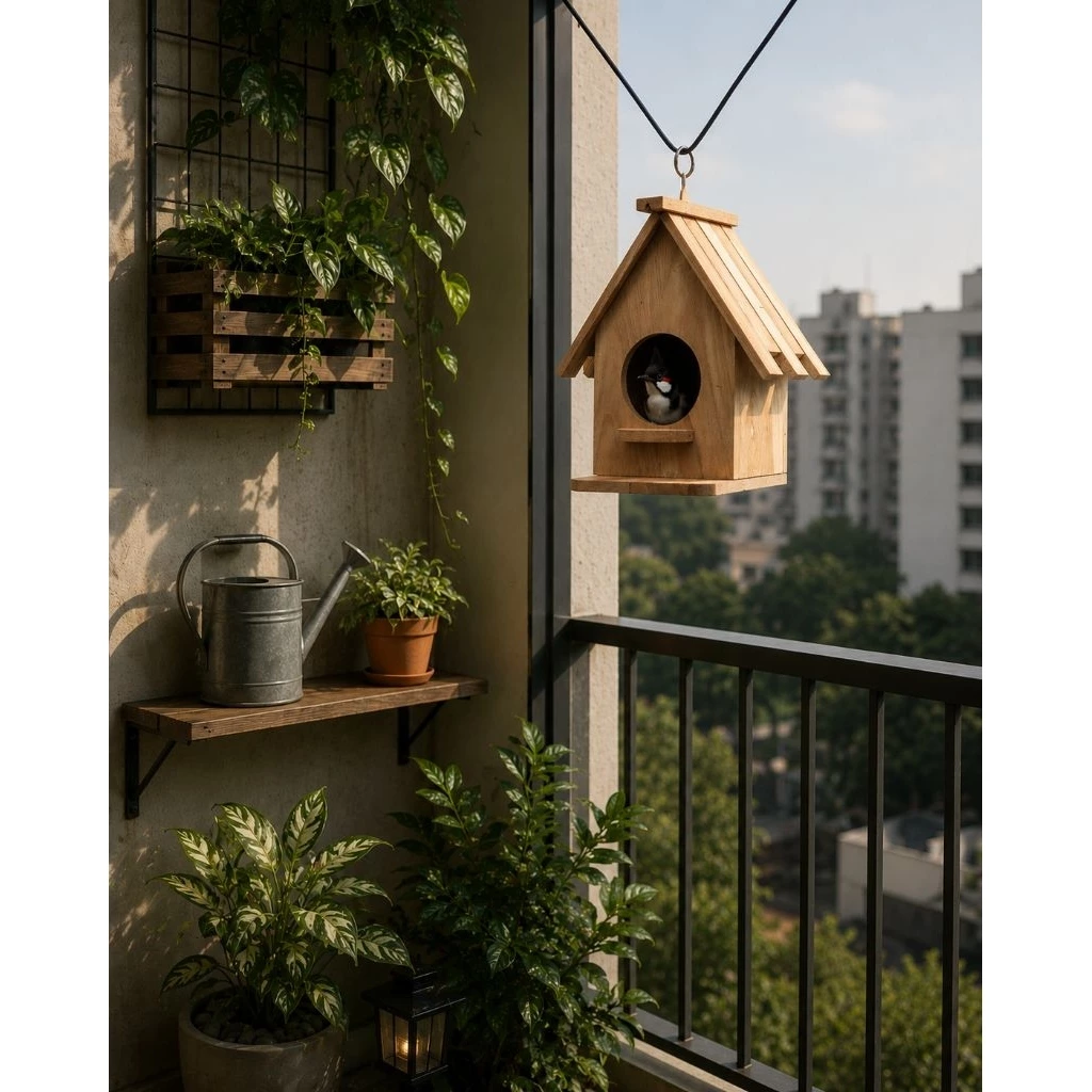 Mareera บ้านนก กระรอก หรือชูก้า สินค้ามีพร้อมส่ง handmade ผลิตจากไม้สักเก่า ใช้ตกแต่งสวนหรือตกแต่งบ้าน thumbnail 5
