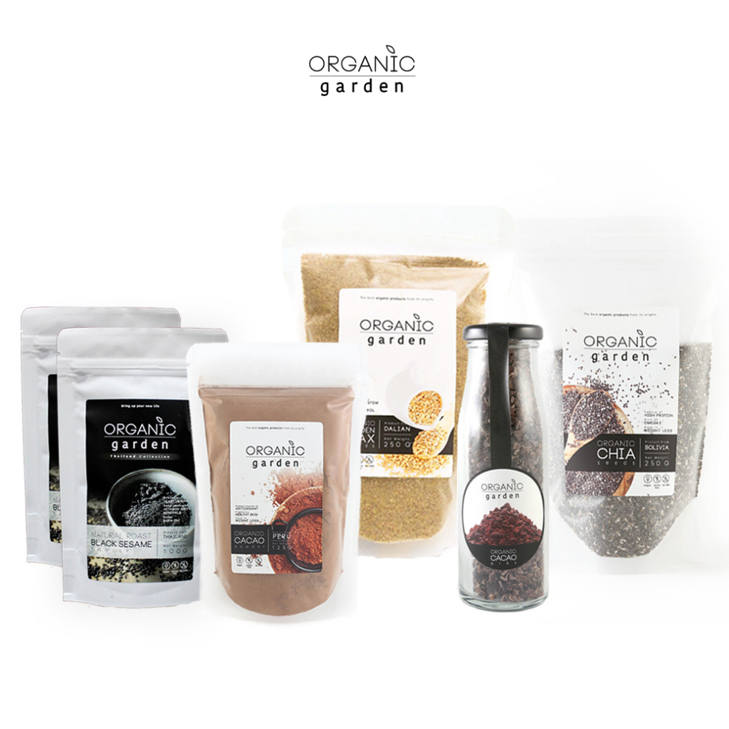 เซ็ต 1,299: Cacao Lover Stock Set | ชุดตุน 1 เดือน (Cacao + Cacao nibs + Chia + Golden Flax + Sesame