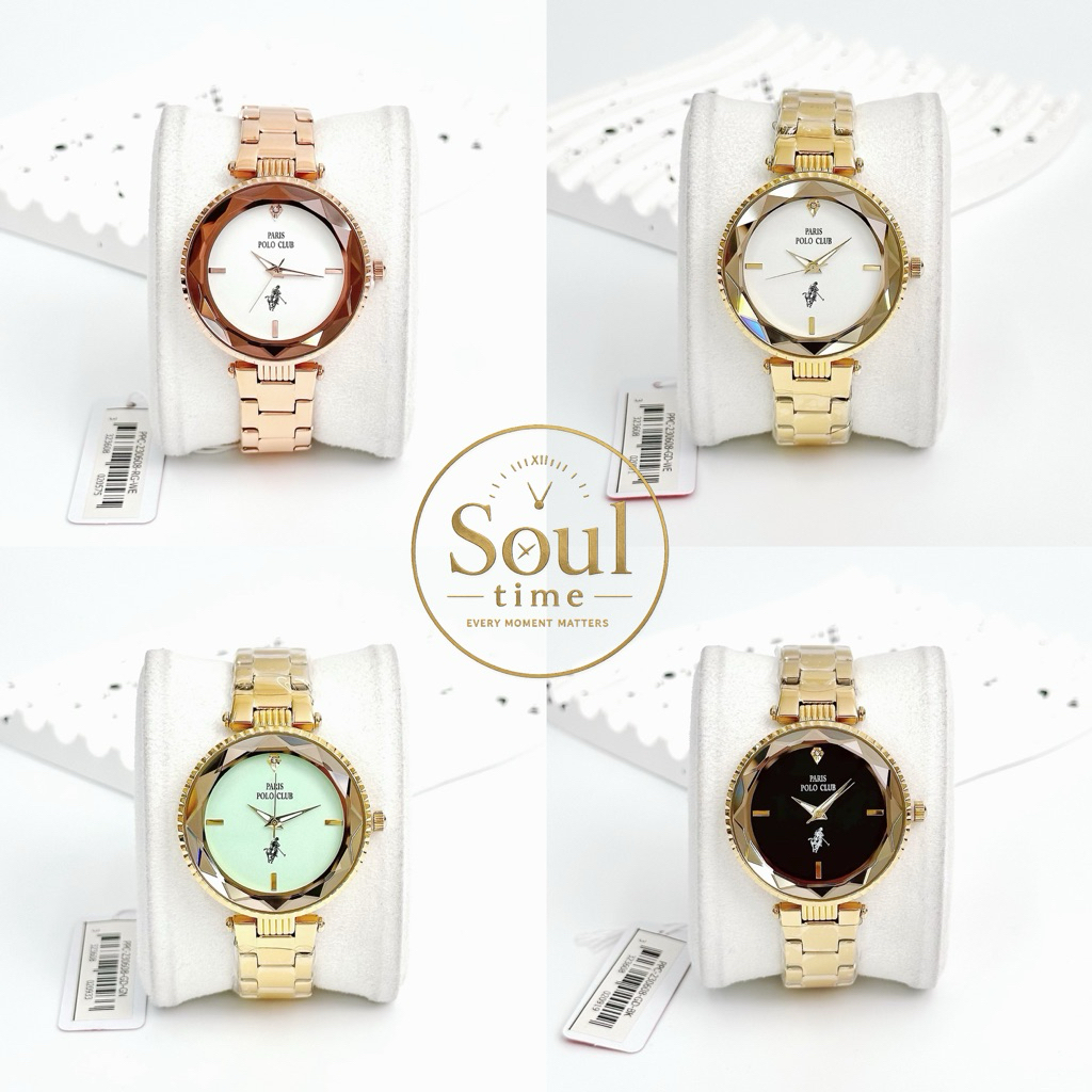 Polo Club Watch PPC-230608 นาฬิกาหญิง กันน้ำ หน้าปัด 35 มม. ของแท้ ประกันศูนย์ไทย 1 ปี