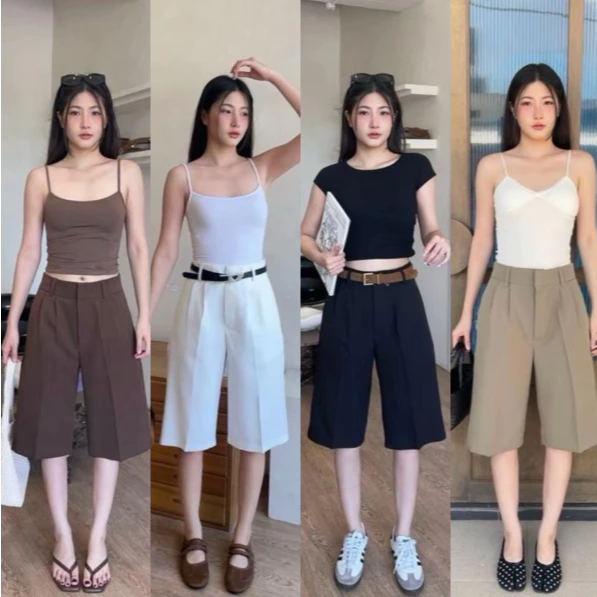 Double - DBCHU01 Japanese Jort Shorts กางเกงขา 5 ส่วน ผ้าญี่ปุ่น