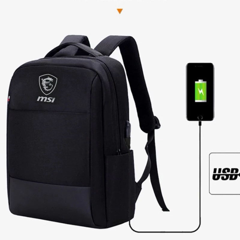 laptop bag กระเป๋าแล็ปท็อป กระเป๋าเป้สะพายหลังคอมพิวเตอร์ ขนาดพอดี Msi15.6 นิ้ว สีเทา backpack with 