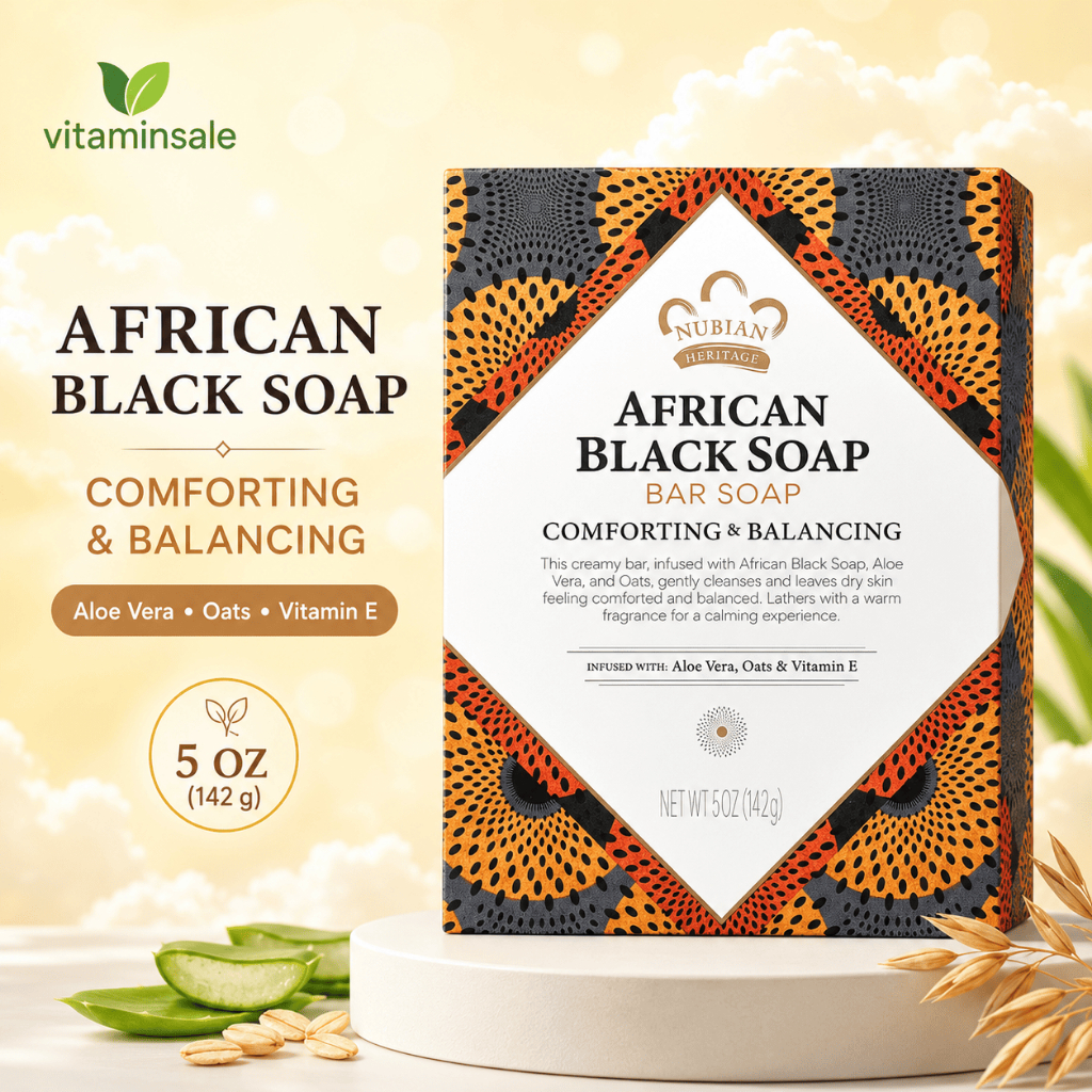 Nubian Heritage African Black Soap Bar Soap 142g สบู่ก้อนผิวสะอาดละมุน