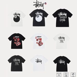 OUTLETS 🇺🇸 Stussy แท้ T-shirt Fuzzy Dice SS Tee US พร้อมส่ง Lady Oversize สไตล์คู่รัก