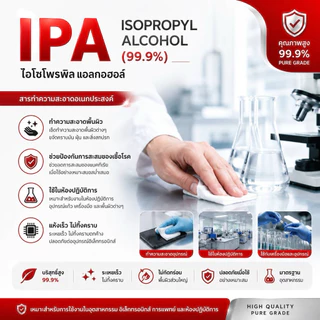 IPA.99.9% Isopropyl Alcohol แอลกอฮอล์ (เกรด Premium) 1000 ml.
