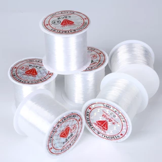 0.2-0.8mm DIY สายตกปลาคริสตัล ด้ายที่ไม่ยืดหยุ่น สายเบ็ดที่แข็งแรง ด้ายสำหรับทำสร้อยข้อมือและสร้อยคอ DIY